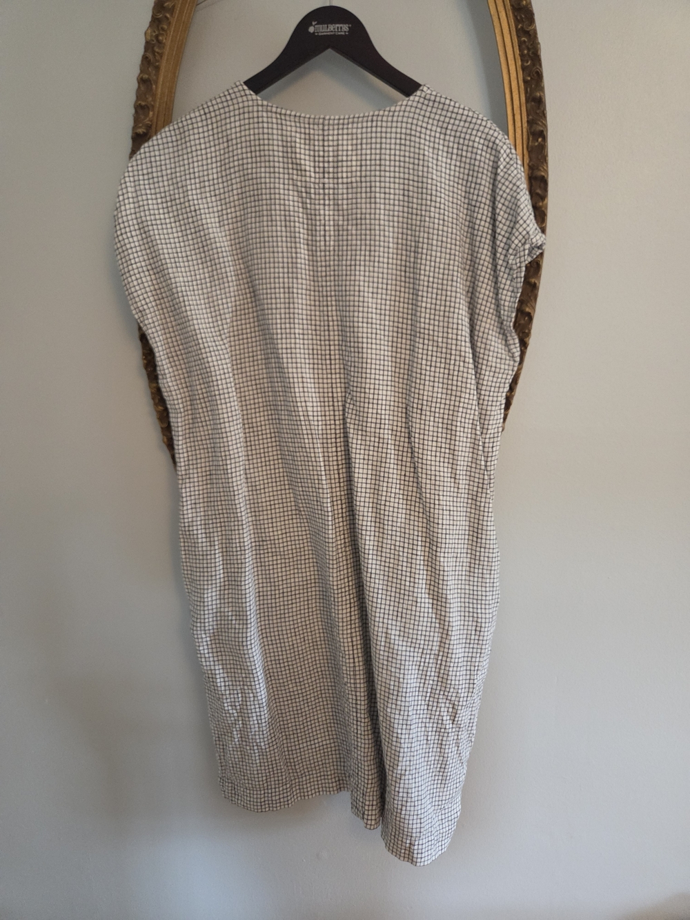 notPERFECTLINEN Black and White Checked Linen shift dress sz M/L
